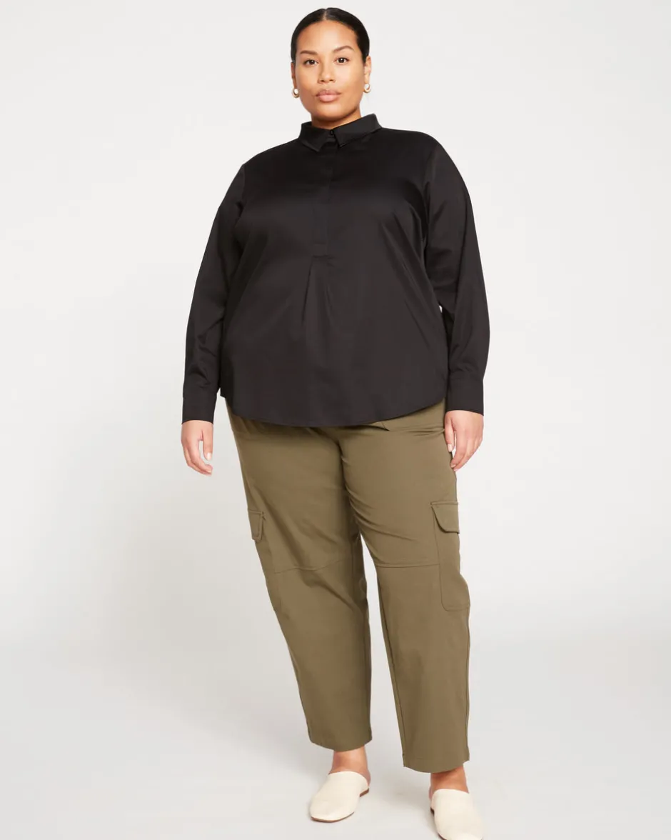 Universal Standard Elbe Popover Stretch Poplin Shirt Classic Fit