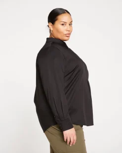 Universal Standard Elbe Popover Stretch Poplin Shirt Classic Fit