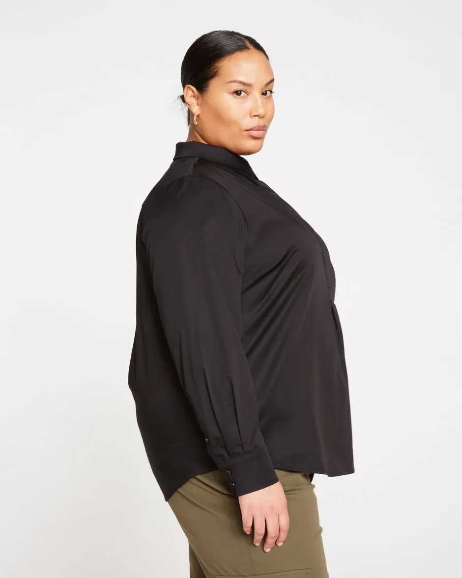 Universal Standard Elbe Popover Stretch Poplin Shirt Classic Fit