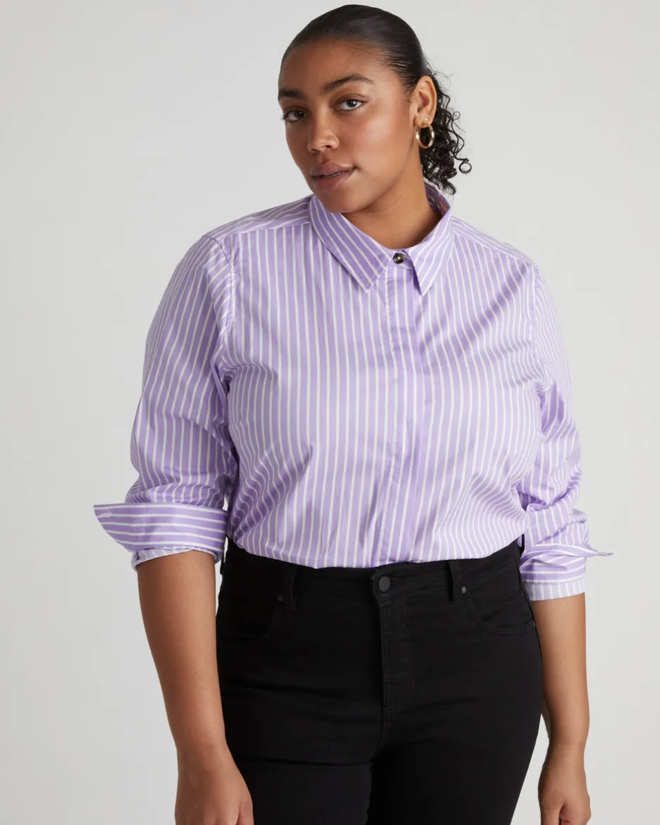 Universal Standard Elbe Stretch Poplin Shirt Classic Fit