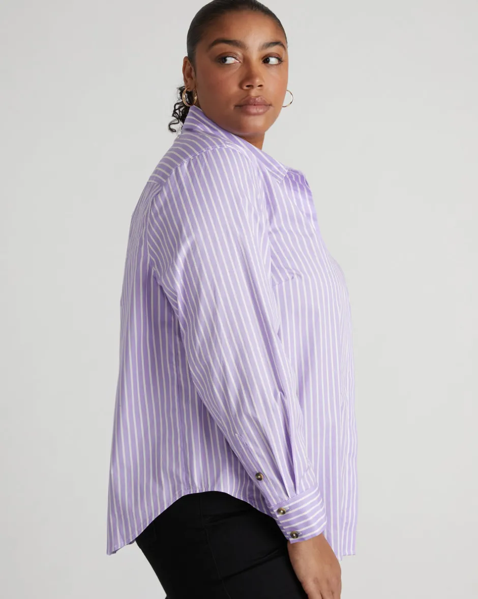 Universal Standard Elbe Stretch Poplin Shirt Classic Fit