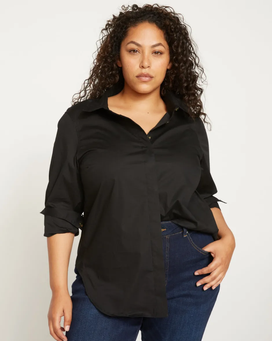 Universal Standard Elbe Stretch Poplin Shirt Classic Fit