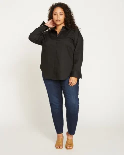 Universal Standard Elbe Stretch Poplin Shirt Classic Fit