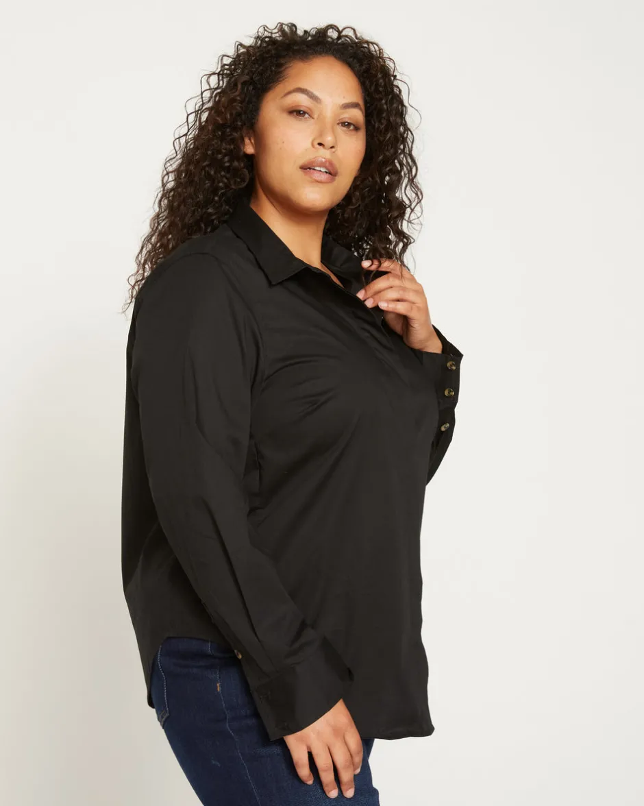 Universal Standard Elbe Stretch Poplin Shirt Classic Fit