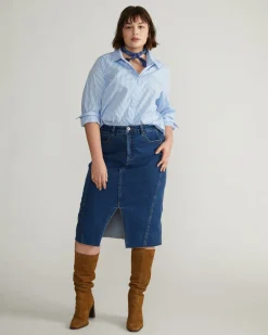 Universal Standard Elbe Stretch Poplin Shirt Classic Fit
