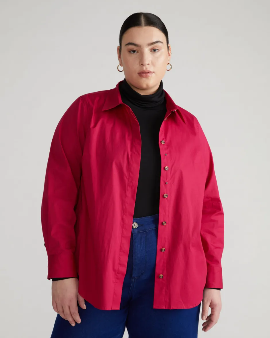 Universal Standard Elbe Stretch Poplin Shirt Classic Fit