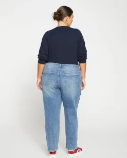 Universal Standard Elliot Mid Rise Tuxedo Stripe Jeans