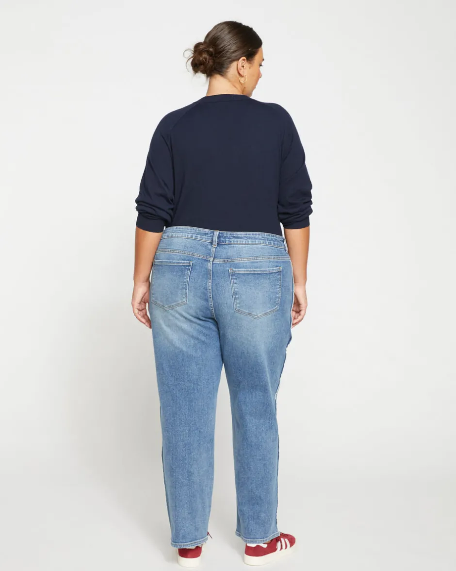 Universal Standard Elliot Mid Rise Tuxedo Stripe Jeans