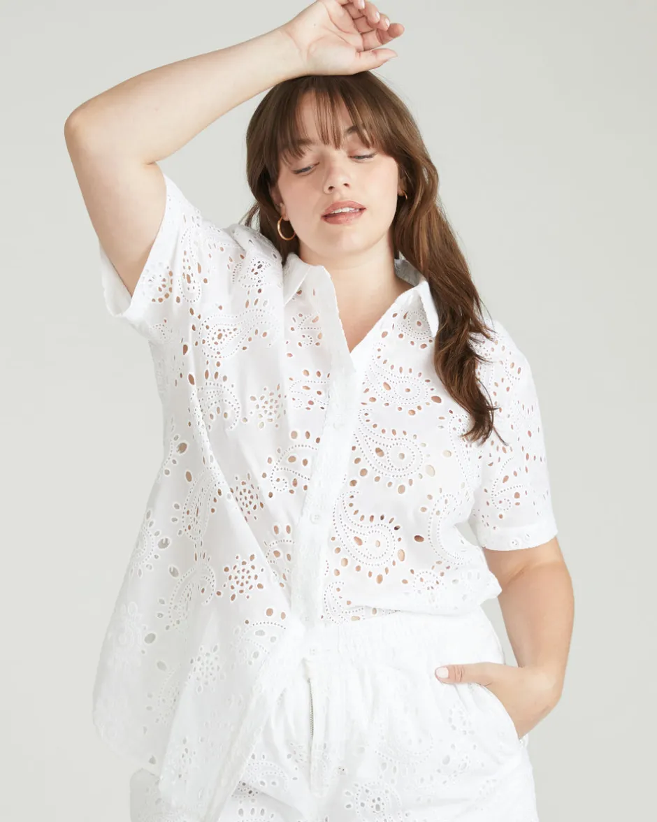 Universal Standard Erica Cotton Eyelet Shirt