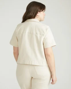 Universal Standard Flynn Short Sleeve Denim Shacket