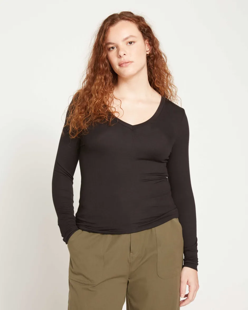 Universal Standard Foundation Long Sleeve V-Neck Tee