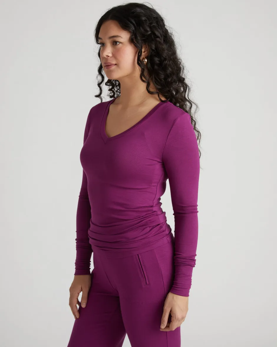 Universal Standard Foundation Long Sleeve V-Neck Tee