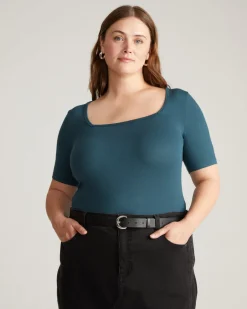 Universal Standard Foundation Short Sleeve Square Neck Tee