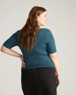 Universal Standard Foundation Short Sleeve Square Neck Tee