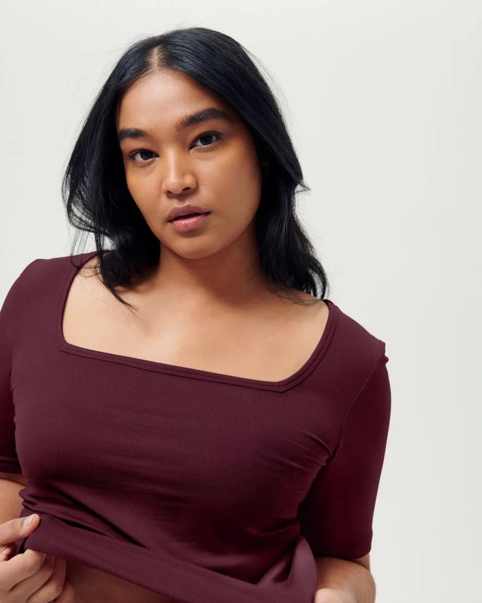 Universal Standard Foundation Short Sleeve Square Neck Tee