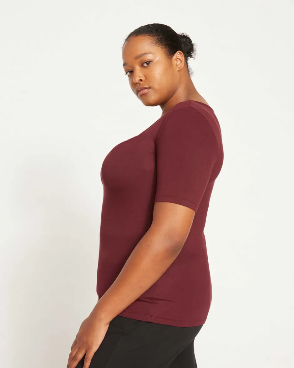 Universal Standard Foundation Short Sleeve Square Neck Tee