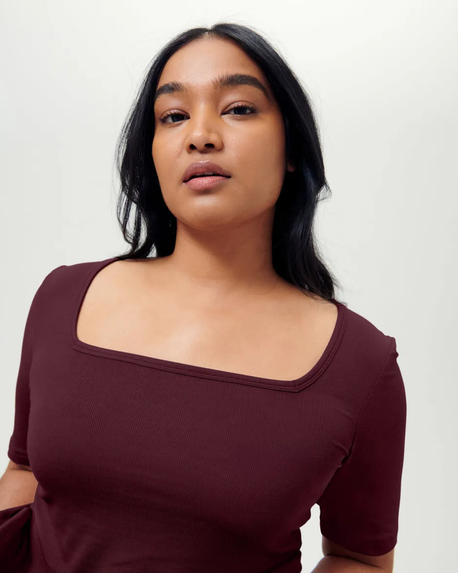 Universal Standard Foundation Short Sleeve Square Neck Tee