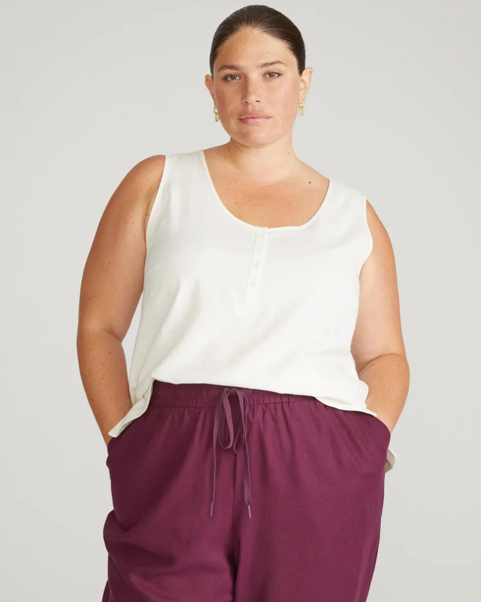 Universal Standard Henley Linen Tank