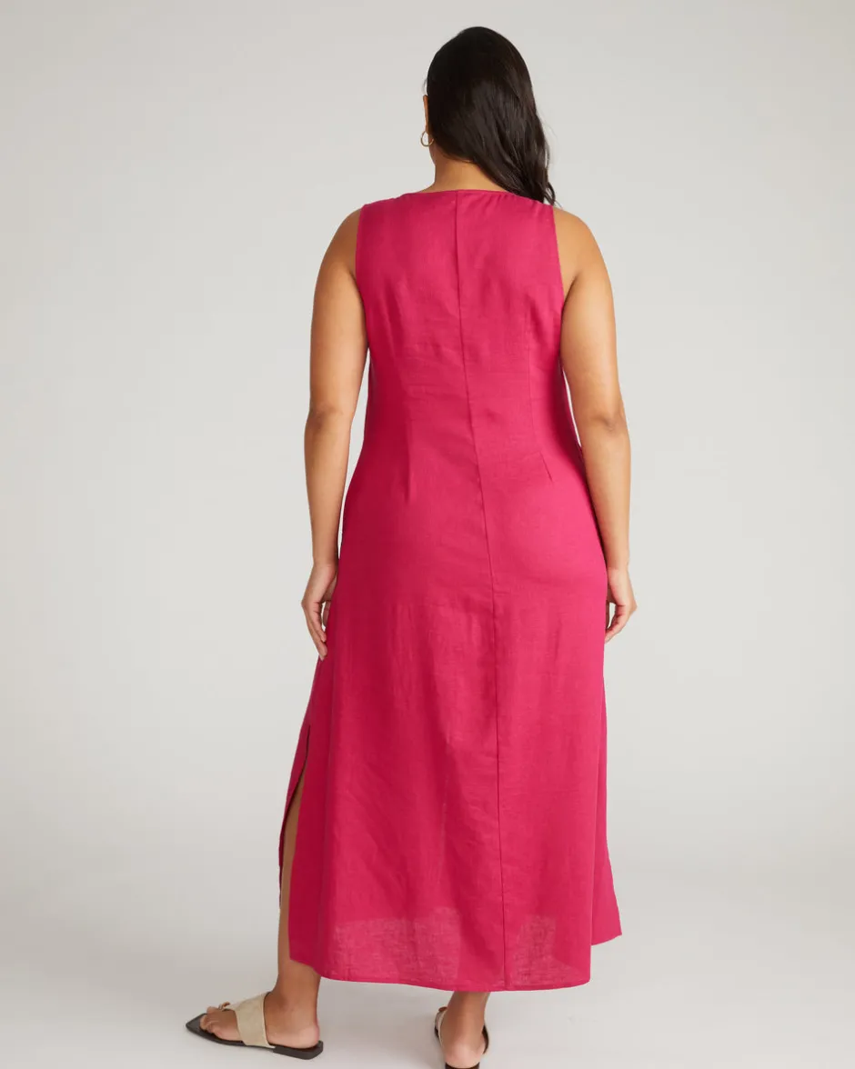 Universal Standard Islet Button-Down Linen Maxi Dress