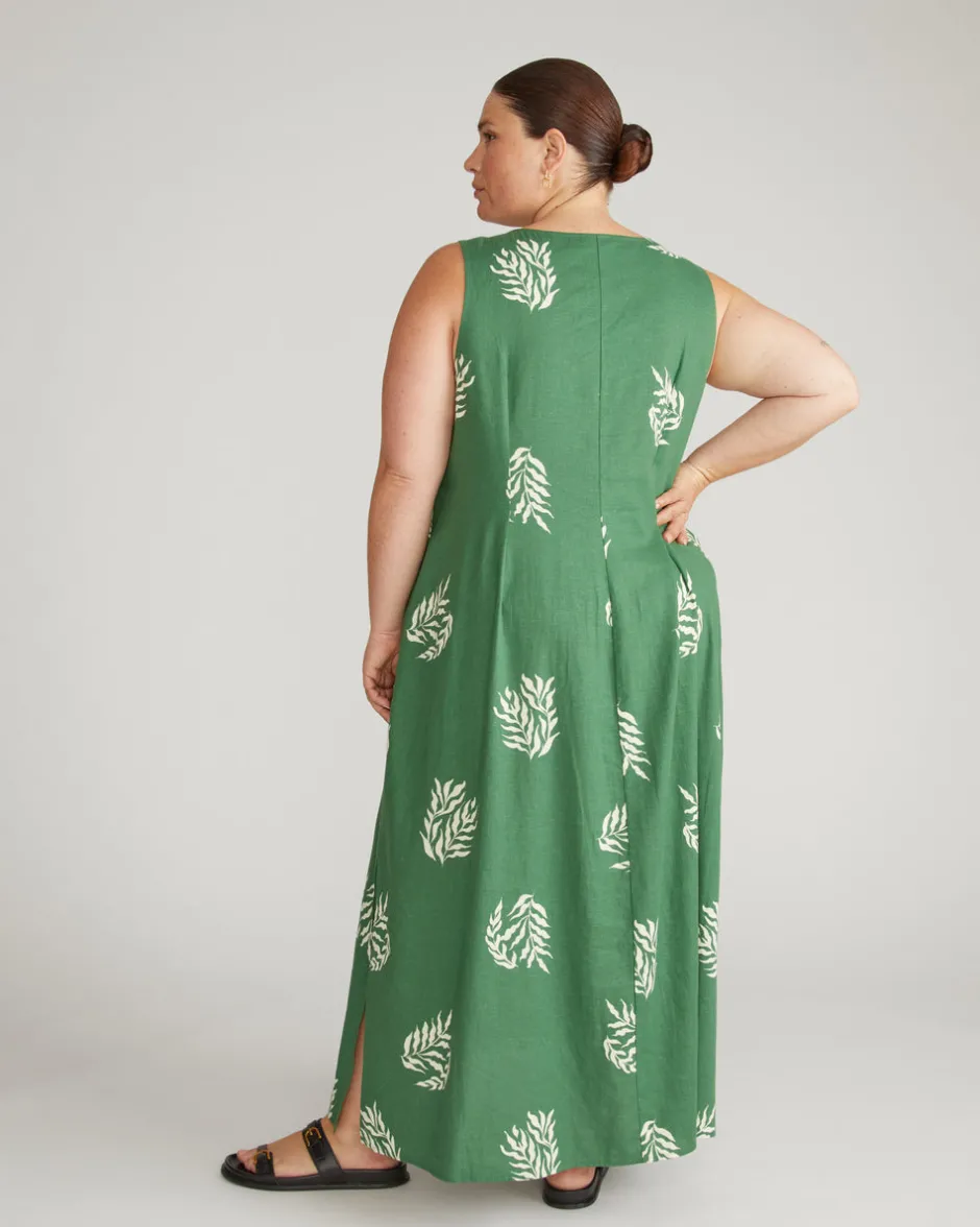 Universal Standard Islet Button-Down Linen Maxi Dress