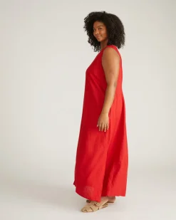 Universal Standard Islet Button-Down Linen Maxi Dress