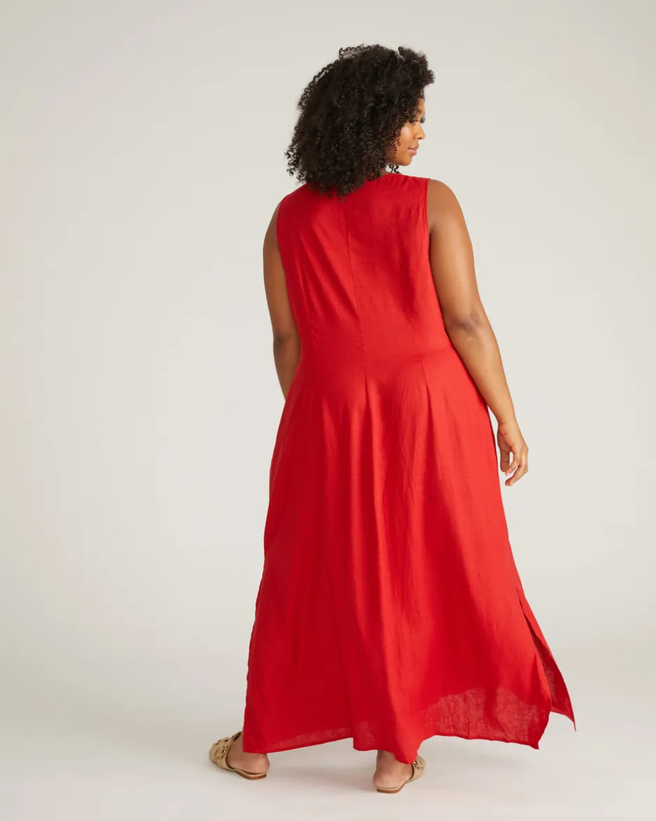 Universal Standard Islet Button-Down Linen Maxi Dress