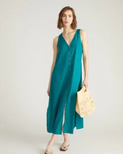 Universal Standard Islet Button-Down Linen Maxi Dress