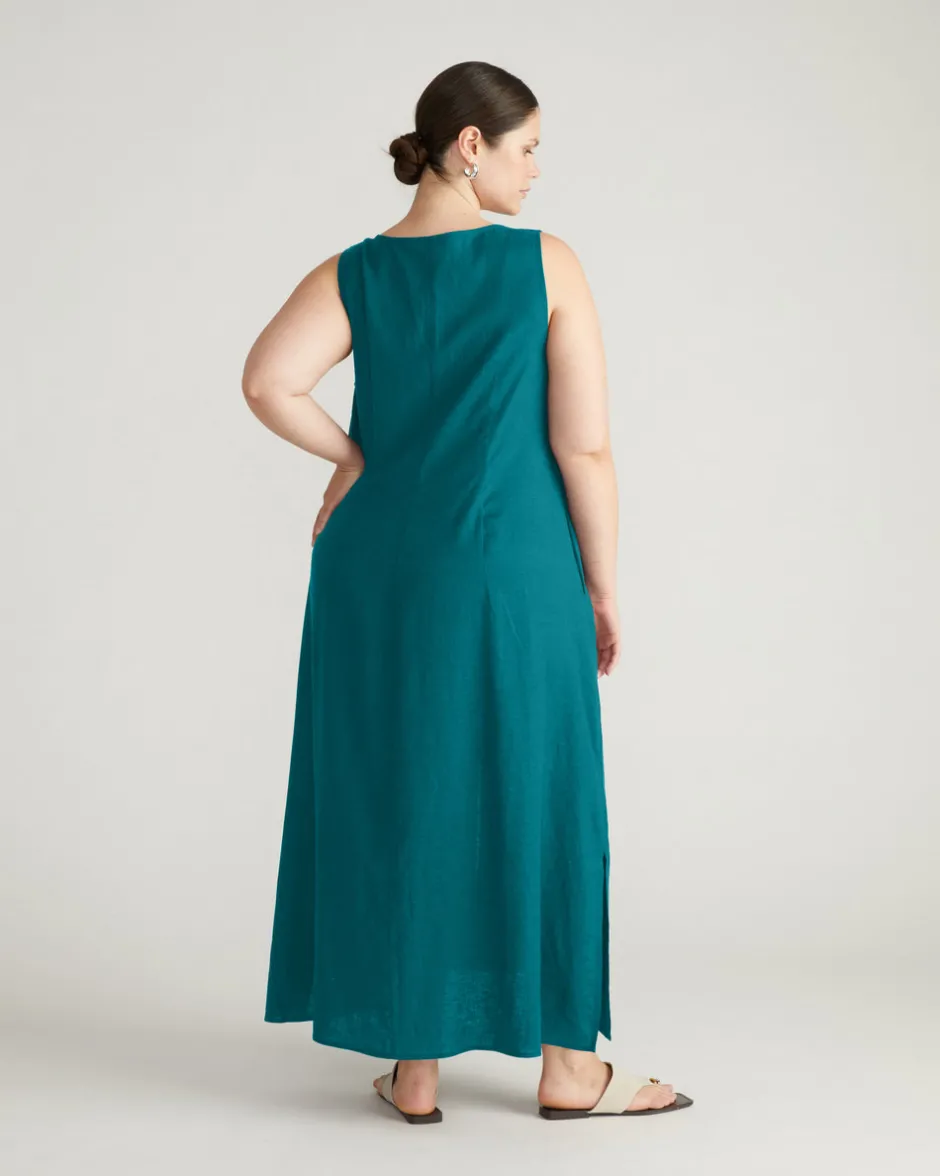 Universal Standard Islet Button-Down Linen Maxi Dress