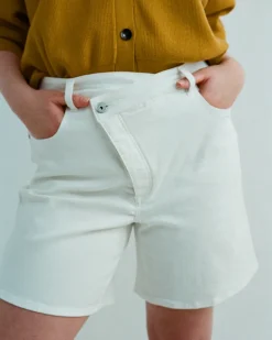 Universal Standard Katie High Rise Crossover Denim Shorts