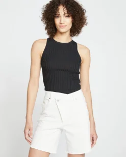 Universal Standard Katie High Rise Crossover Denim Shorts