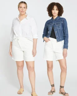 Universal Standard Katie High Rise Crossover Denim Shorts