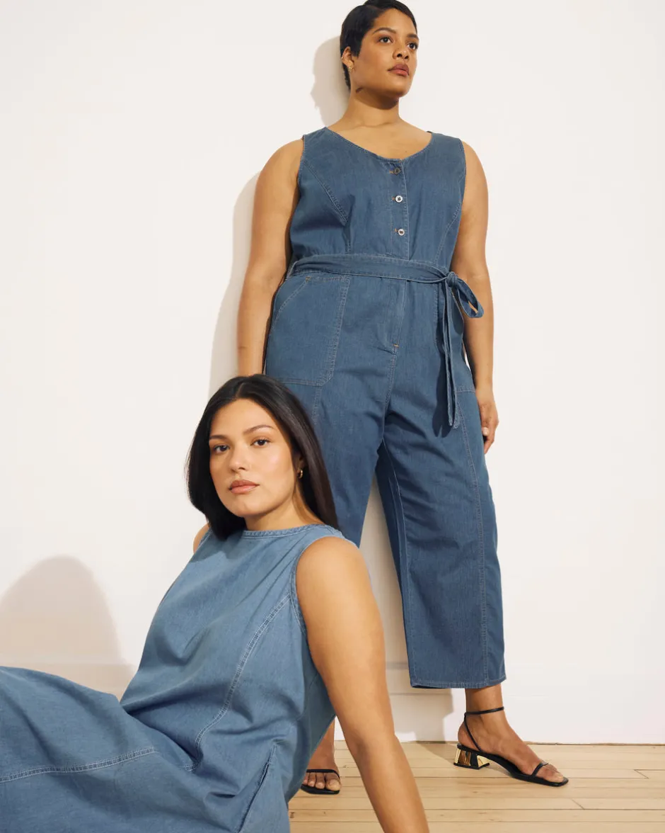 Universal Standard Kendra Cotton Chambray Tank Dress