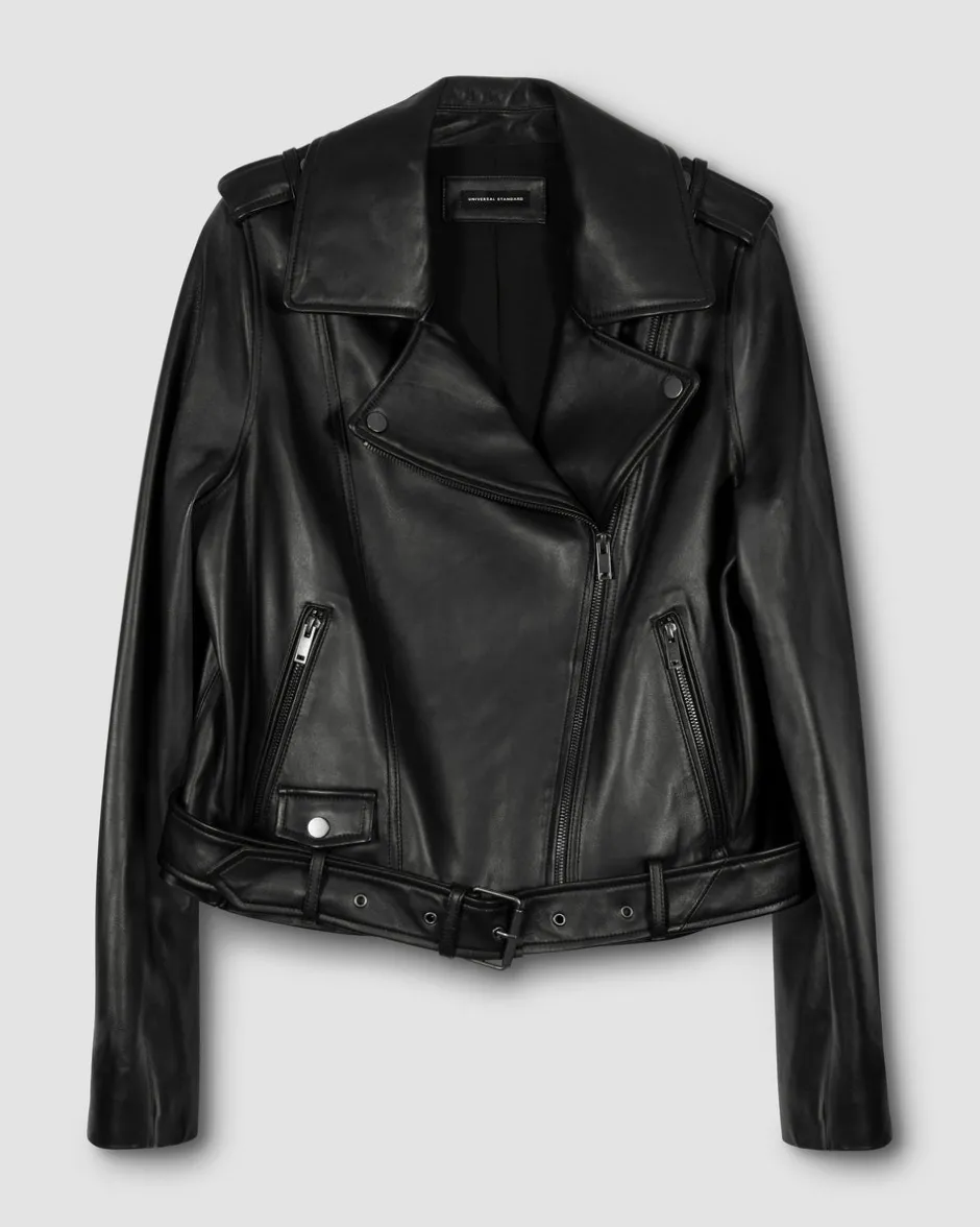 Universal Standard Leeron Leather Moto Jacket