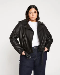 Universal Standard Leeron Leather Moto Jacket
