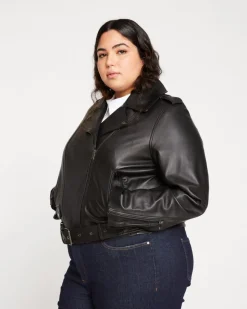 Universal Standard Leeron Leather Moto Jacket