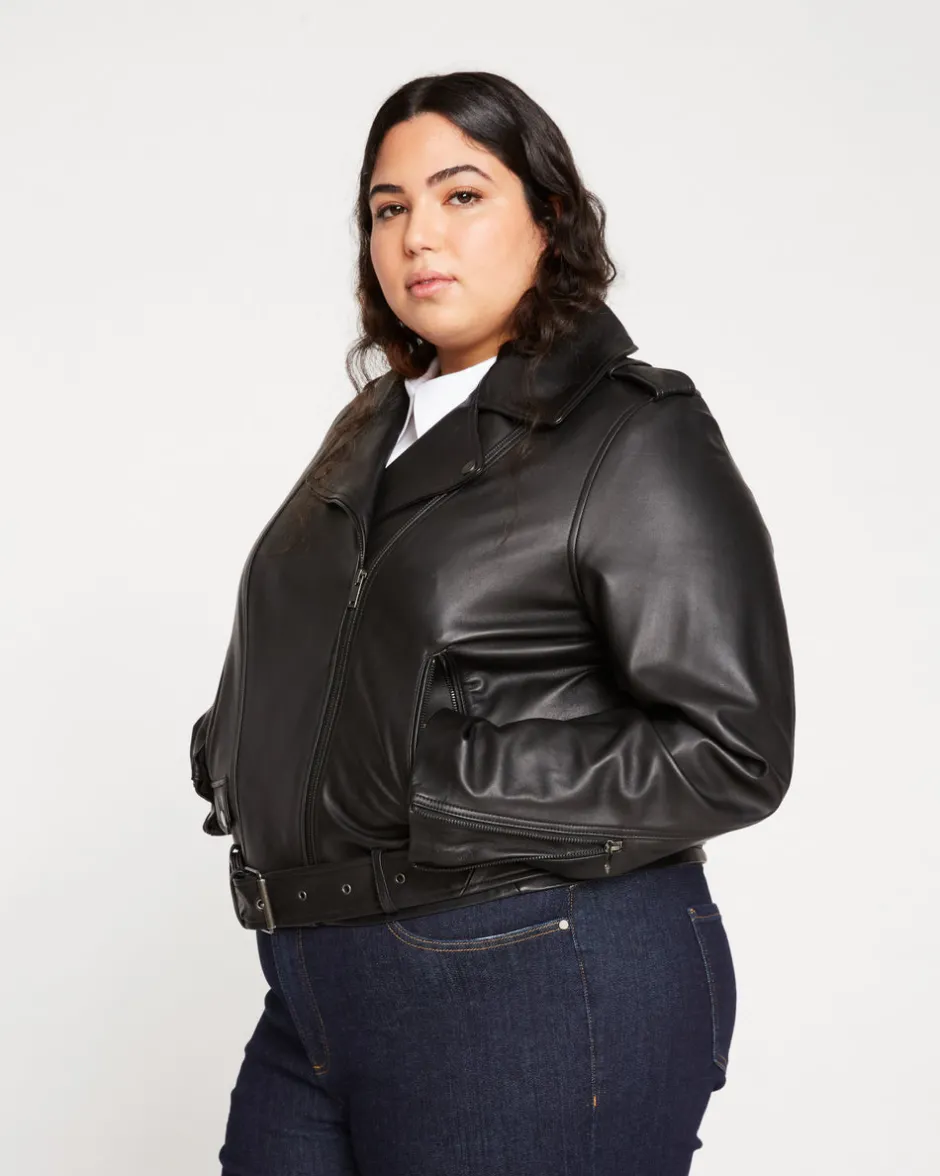 Universal Standard Leeron Leather Moto Jacket