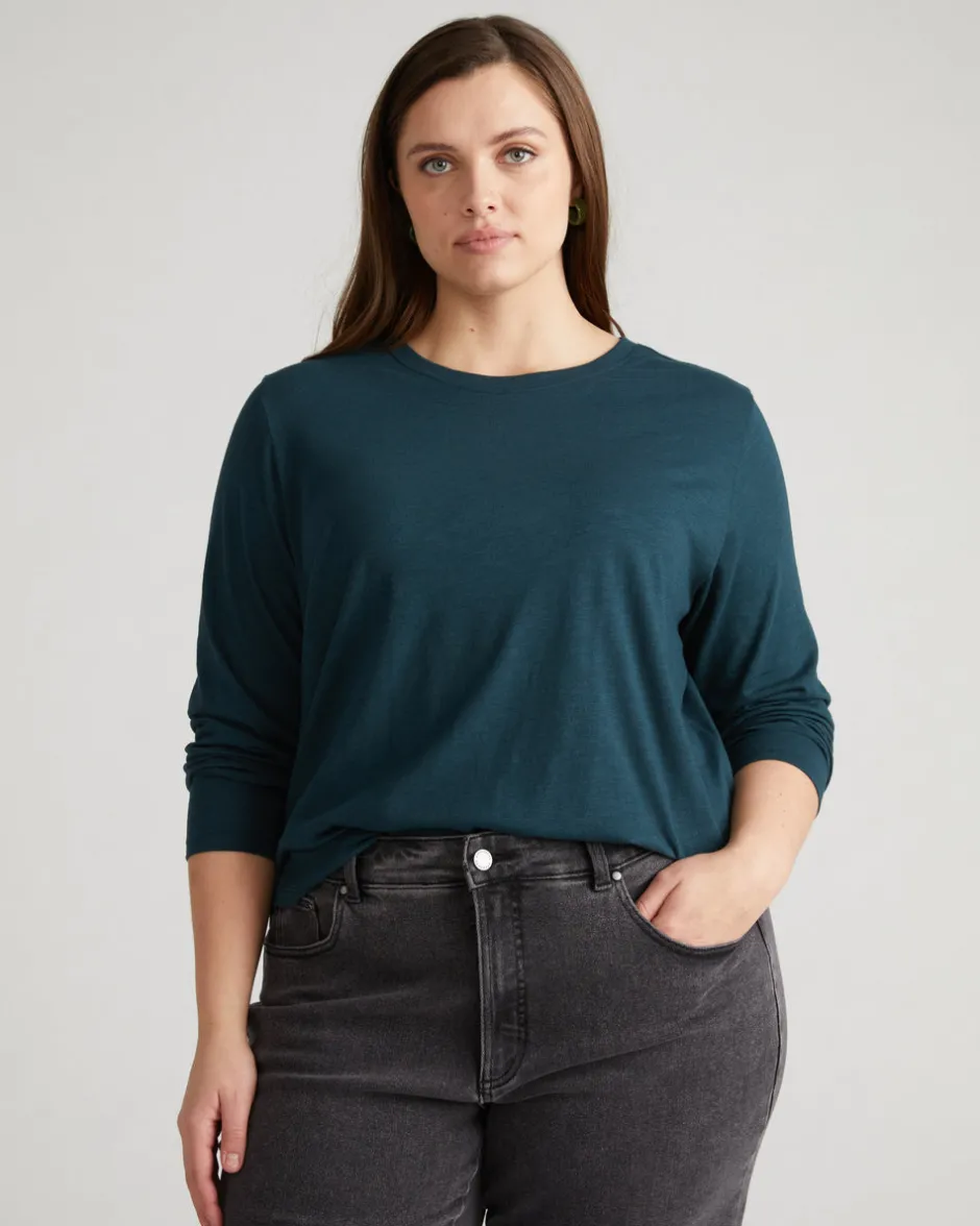 Universal Standard Light-As-Air Long Sleeve Crew Neck Tee