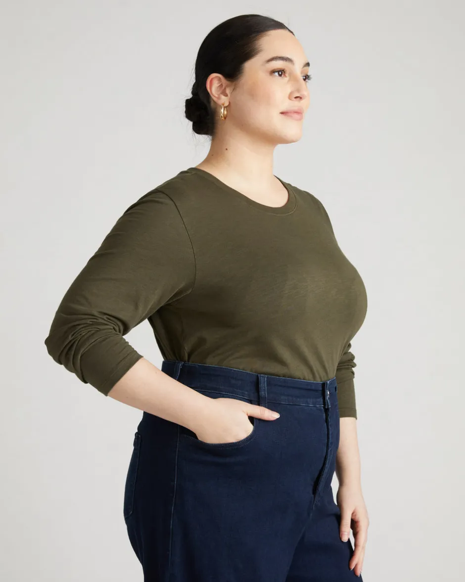 Universal Standard Light-As-Air Long Sleeve Crew Neck Tee