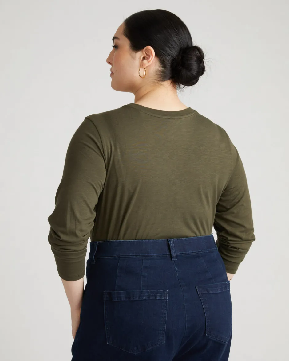 Universal Standard Light-As-Air Long Sleeve Crew Neck Tee