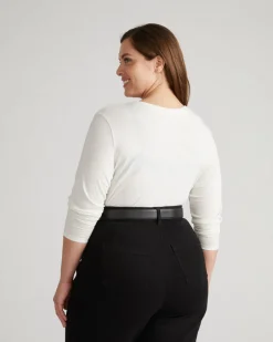 Universal Standard Light-As-Air Long Sleeve V Neck Tee