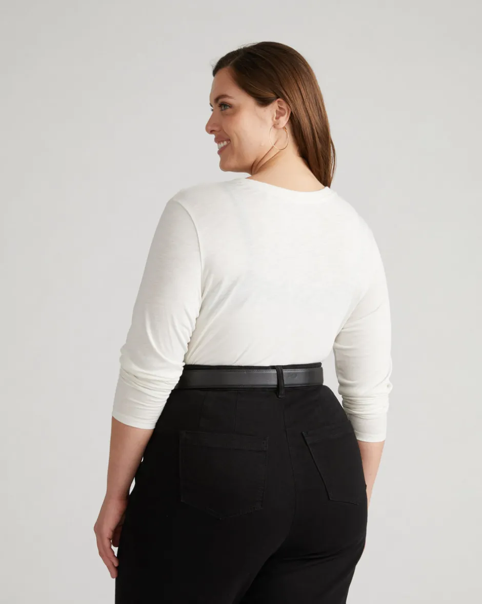 Universal Standard Light-As-Air Long Sleeve V Neck Tee