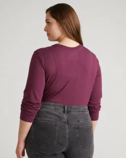 Universal Standard Light-As-Air Long Sleeve V Neck Tee