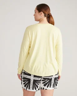 Universal Standard Light-As-Air Long Sleeve V Neck Tee