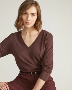 Universal Standard Light-As-Air Long Sleeve V Neck Tee