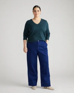 Universal Standard Light-As-Air Long Sleeve V Neck Tee