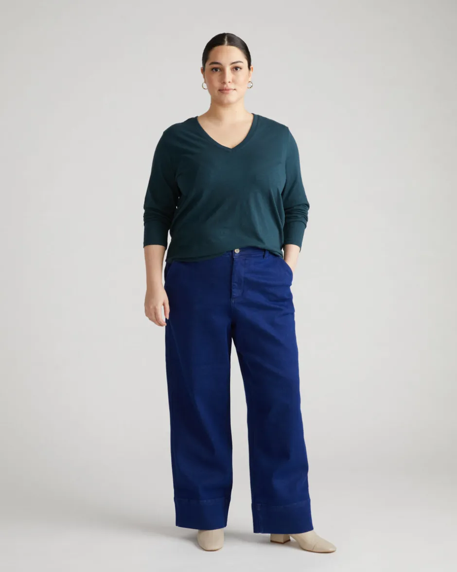 Universal Standard Light-As-Air Long Sleeve V Neck Tee