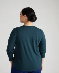 Universal Standard Light-As-Air Long Sleeve V Neck Tee