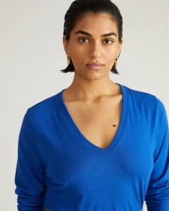 Universal Standard Light-As-Air Long Sleeve V Neck Tee