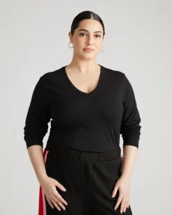 Universal Standard Light-As-Air Long Sleeve V Neck Tee
