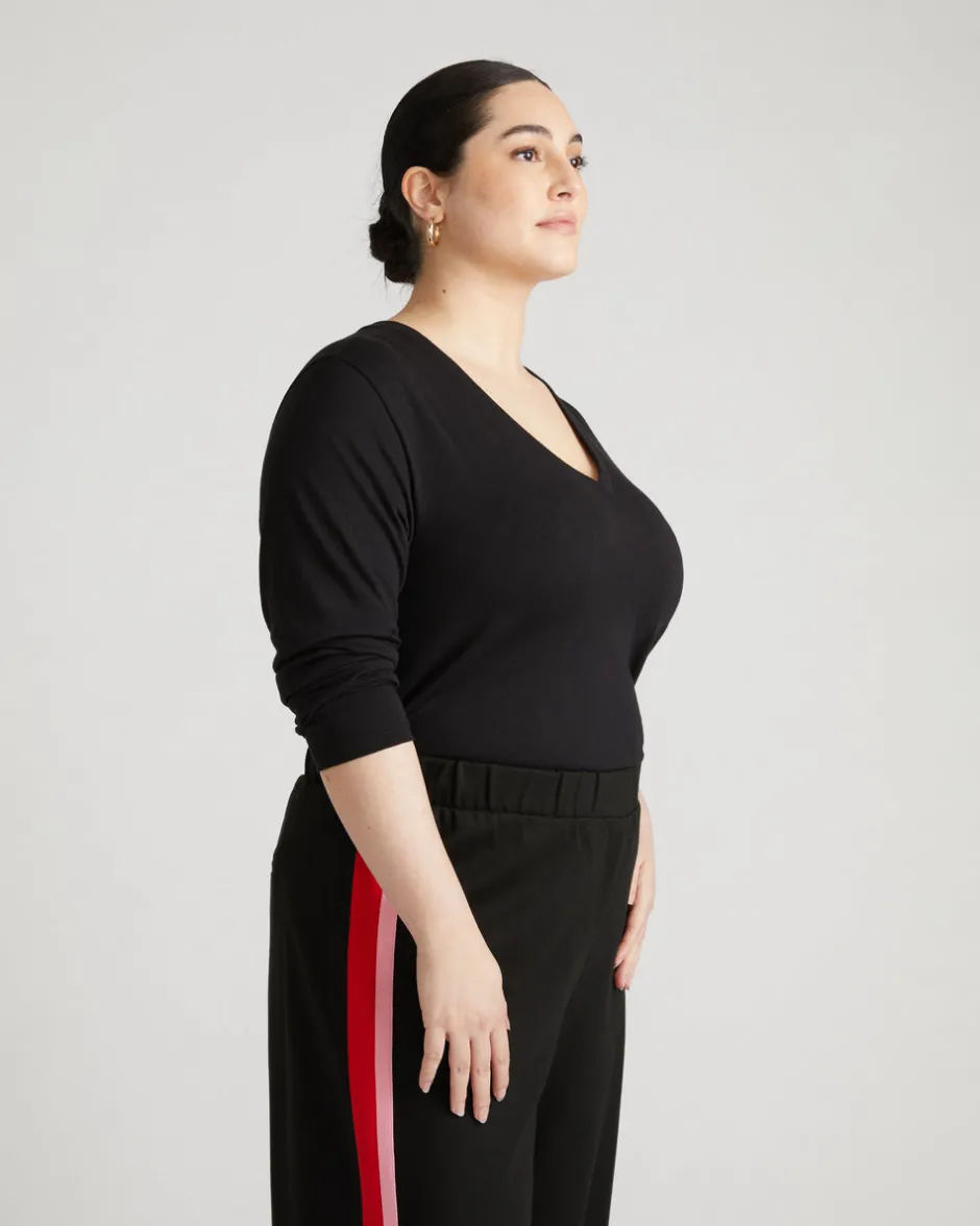 Universal Standard Light-As-Air Long Sleeve V Neck Tee